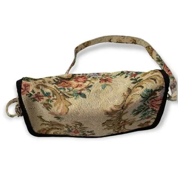 Floral Tapestry Shoulder Bag With Adjustable Strap FairyCore Nature CottageCore - Picture 6 of 10